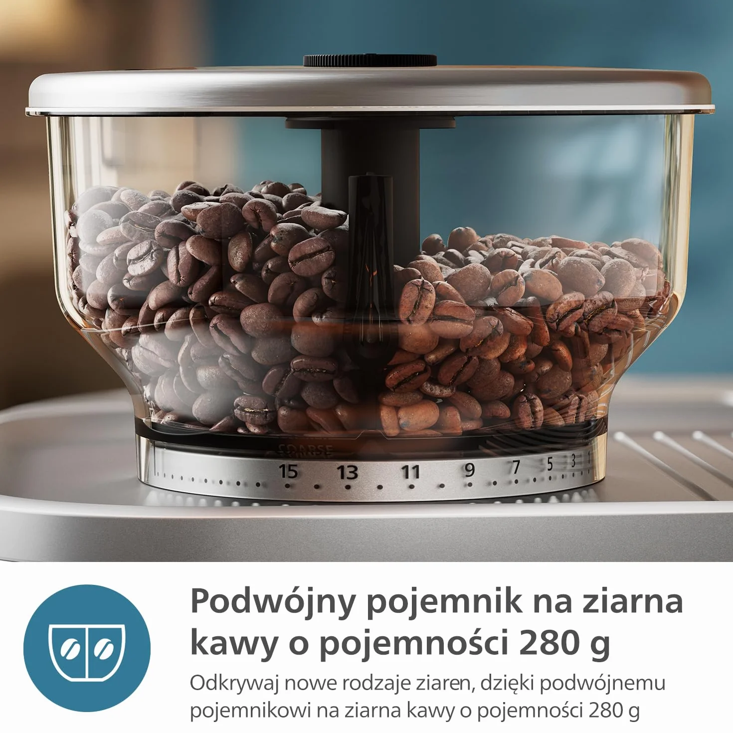 Półautomatyczny ekspres do kawy PHILIPS Barista Brew - pojedyncze i podwójne espresso + przycisk Americano, podwójny pojemnik na kawę ziarnistą, kalibrowane ubijanie, metalowe cappuccino (PSA3228/41)
