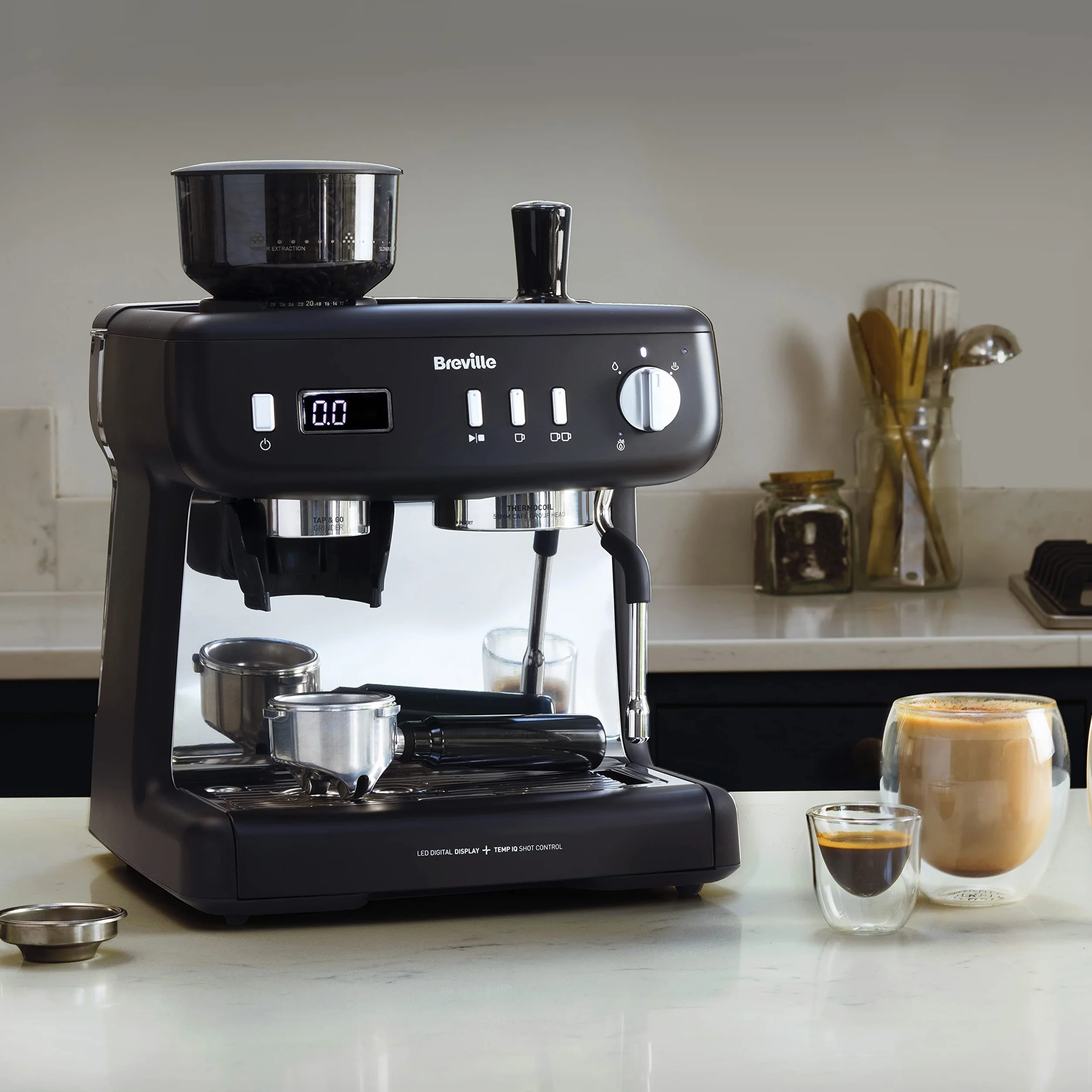 Breville Barista Max+ Ekspres do Kawy z Młynkiem, Czarny, 1555W 15 Barów
