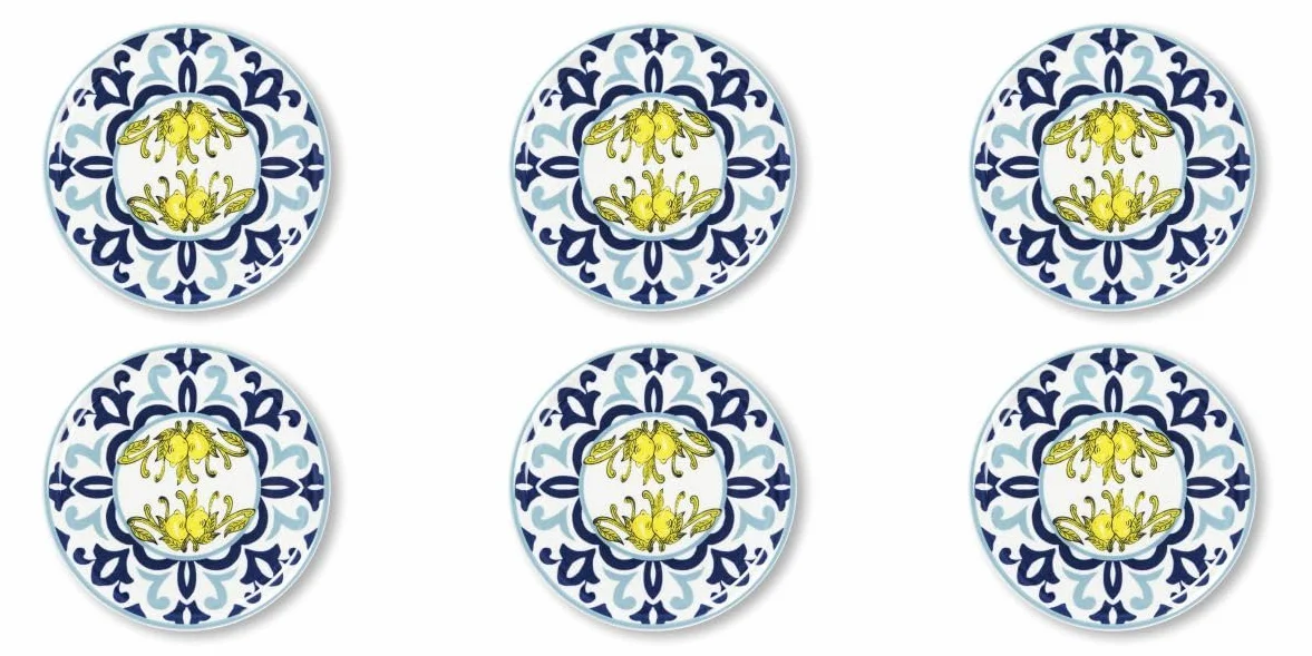 Excelsa Amalfi 6-częściowy zestaw talerzy porcelanowych do pizzy