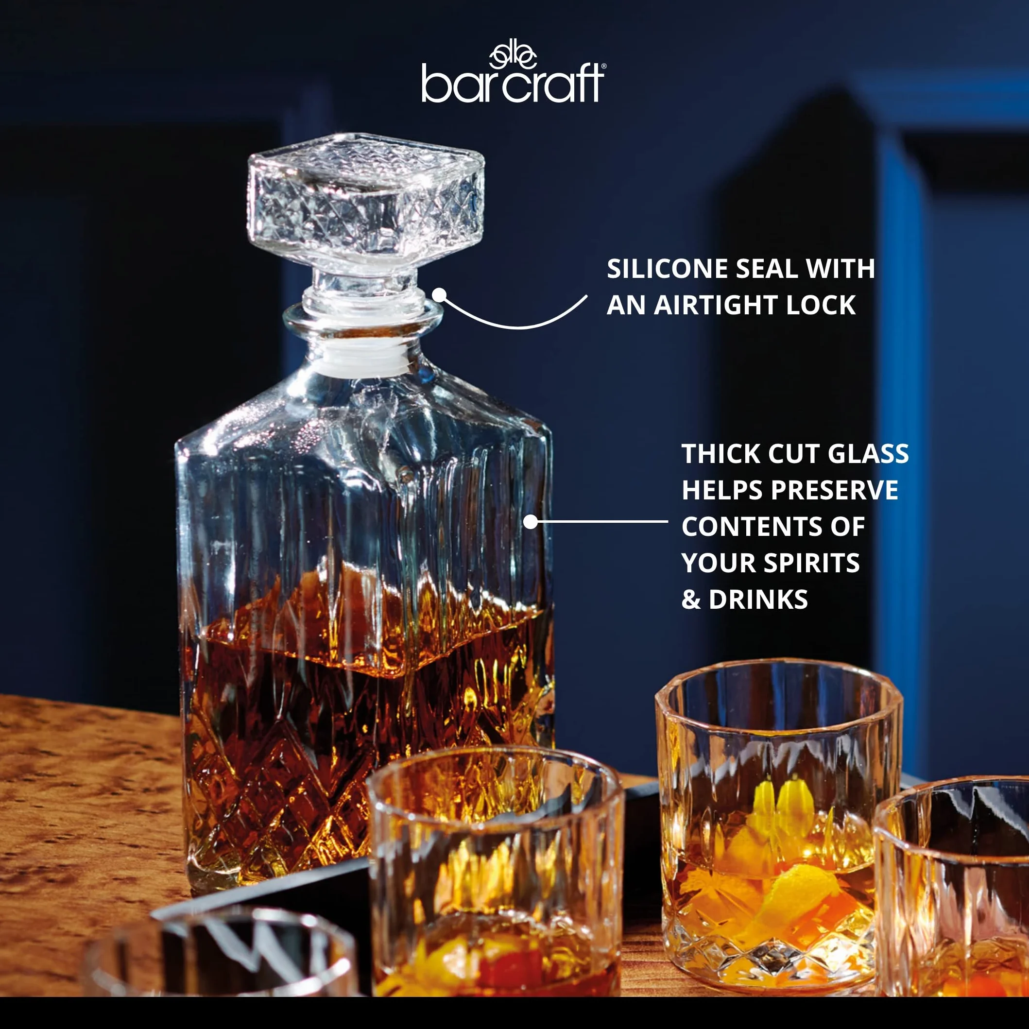 Barcraft Zestaw do Whisky, Przezroczysty, 5 Elementów