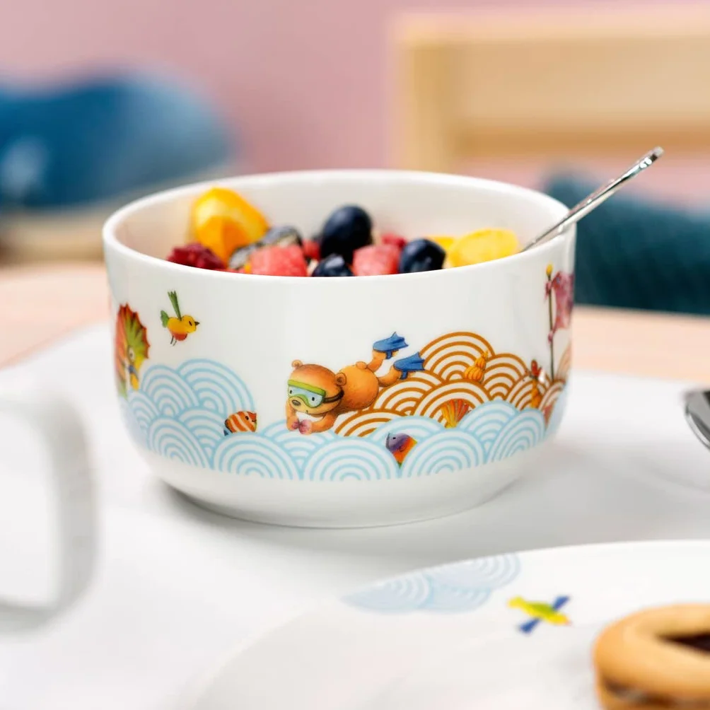 Villeroy & Boch Happy as a Bear miska na musli, 440 ml, wysokiej jakości porcelana, biała/kolorowa