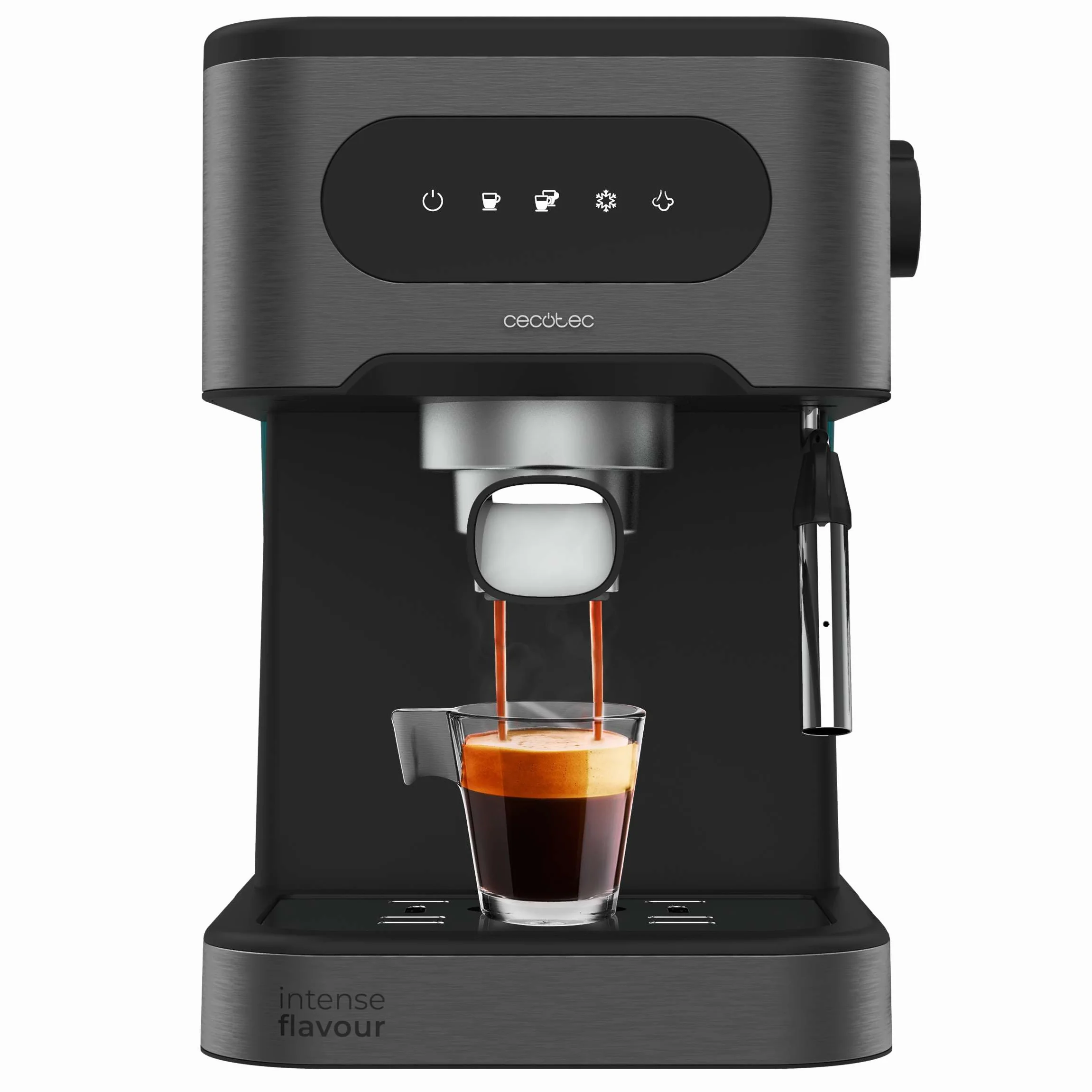Cecotec Ekspres do kawy Espresso Power Espresso 20 Coldbrew. Espresso i cappuccino, zimna kawa, 20 barów ciśnieniowych, wychylna wylewka parowa, profesjonalna jakość w domu.