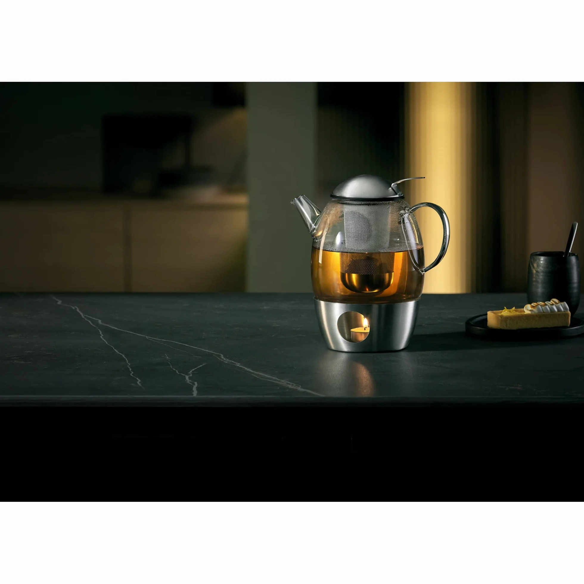 Wmf Smartea Dzbanek do Herbaty z Podgrzewaczem, Srebrny, 1 l