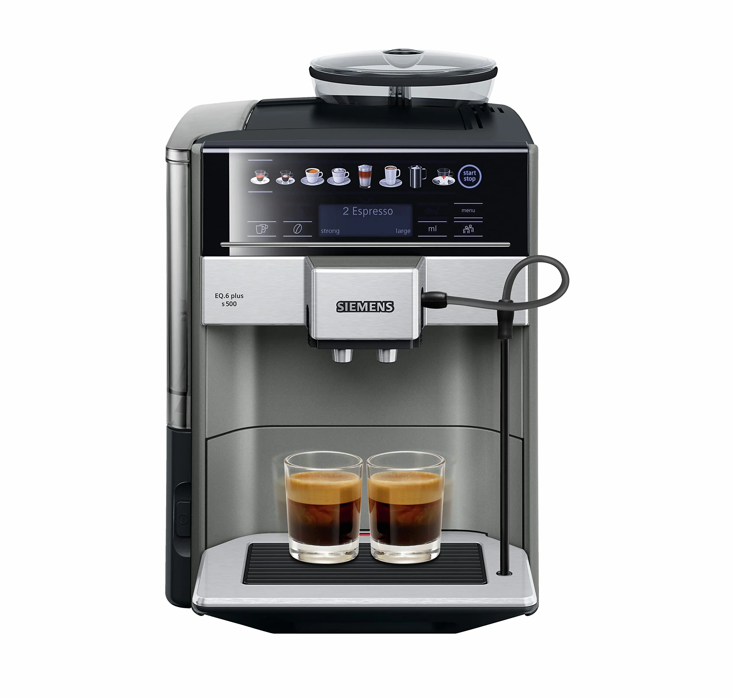 Siemens TE655203RW EQ.6 plus s 500 Automatyczny Ekspres Do Kawy, 1500 W, 1.7 L, Czarno/Srebrny