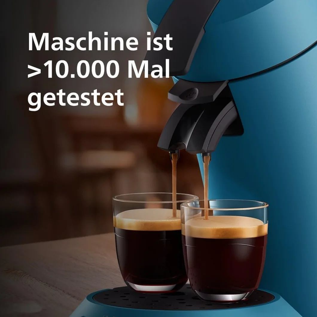 Senseo Original Plus CSA210/00 ekspres do kawy (wybór siły kawy, technologia wzmocnienia kawy, tworzywo sztuczne z recyklingu), niebieski Pavone