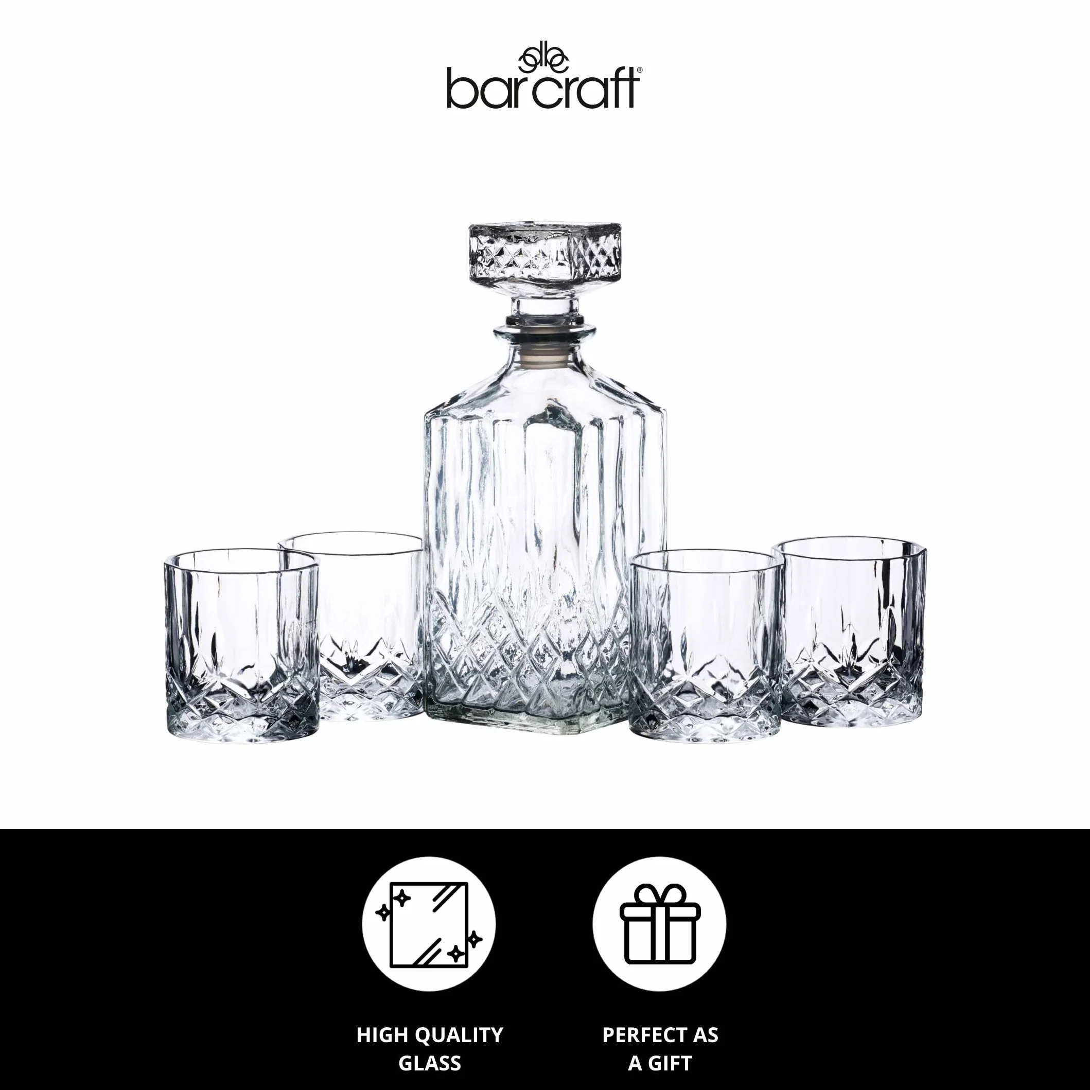 Barcraft Zestaw do Whisky, Przezroczysty, 5 Elementów