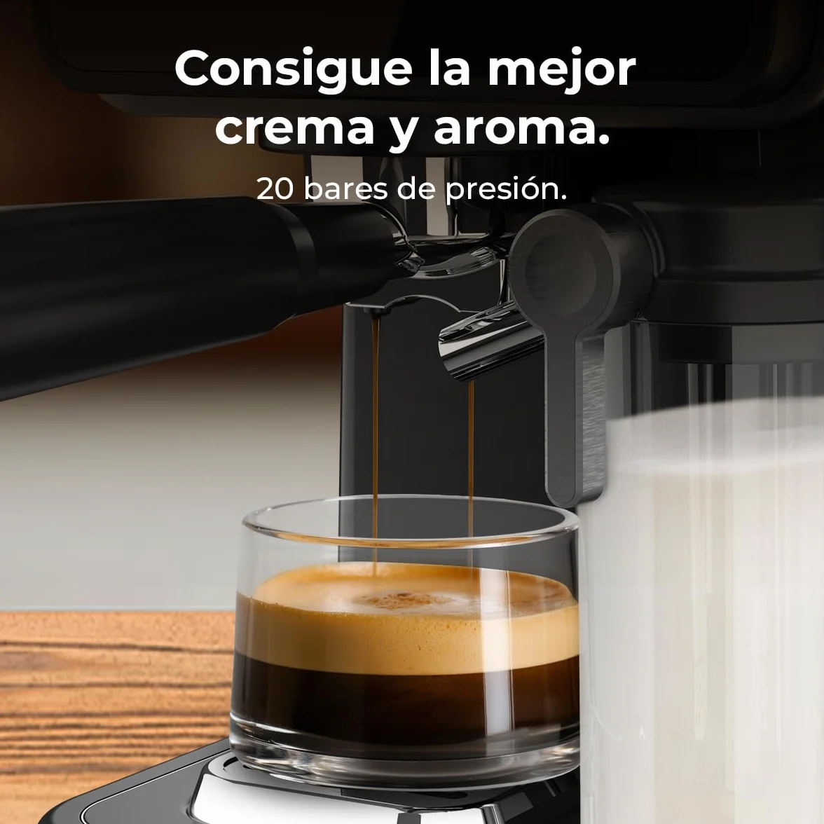 Cecotec Ekspresy do kawy półautomatyczne Power Espresso Touch ColdBrew Latte. 1350 W, 20 barów, zimny, hartowany lub gorący, ekran dotykowy, zbiornik na wodę 1,5 l, zbiornik na mleko, podwójne ramię