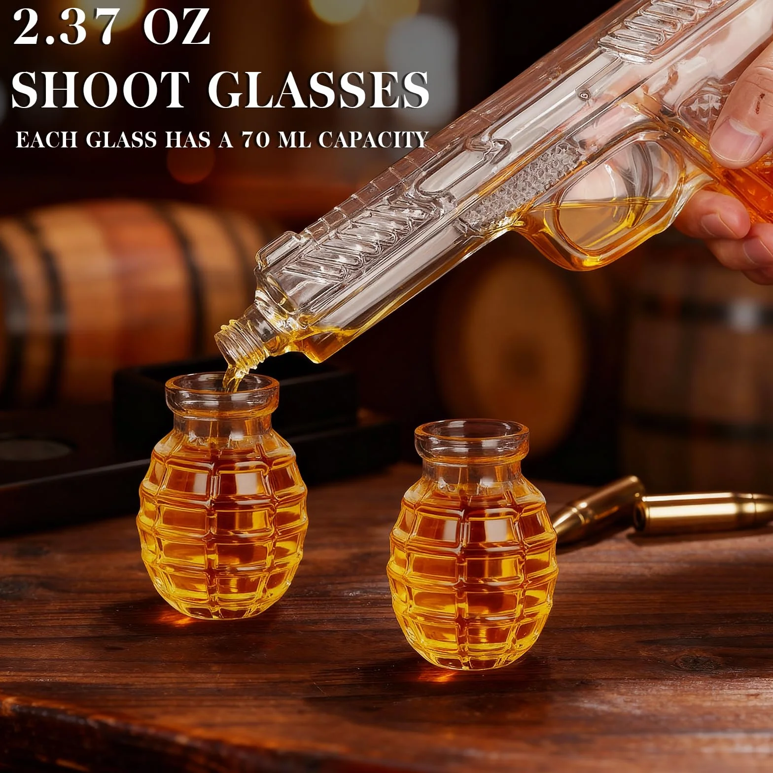 Oaksea Karafka do whisky – karafka do whisky z kieliszkami do kieliszków – prezenty dla mężczyzn – prezenty na Dzień Ojca dla taty – prezenty rocznicowe na walentynki urodziny dla chłopaka męża
