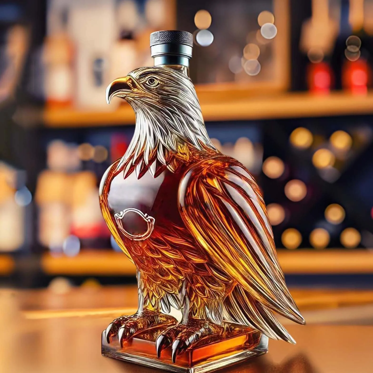 Adler butelka do whisky Jack Daniels, orzeł dekanter do whisky, wyjątkowy prezent dla miłośników, ojca, męża lub przyjaciela, dekoracja baru (2 szt.)