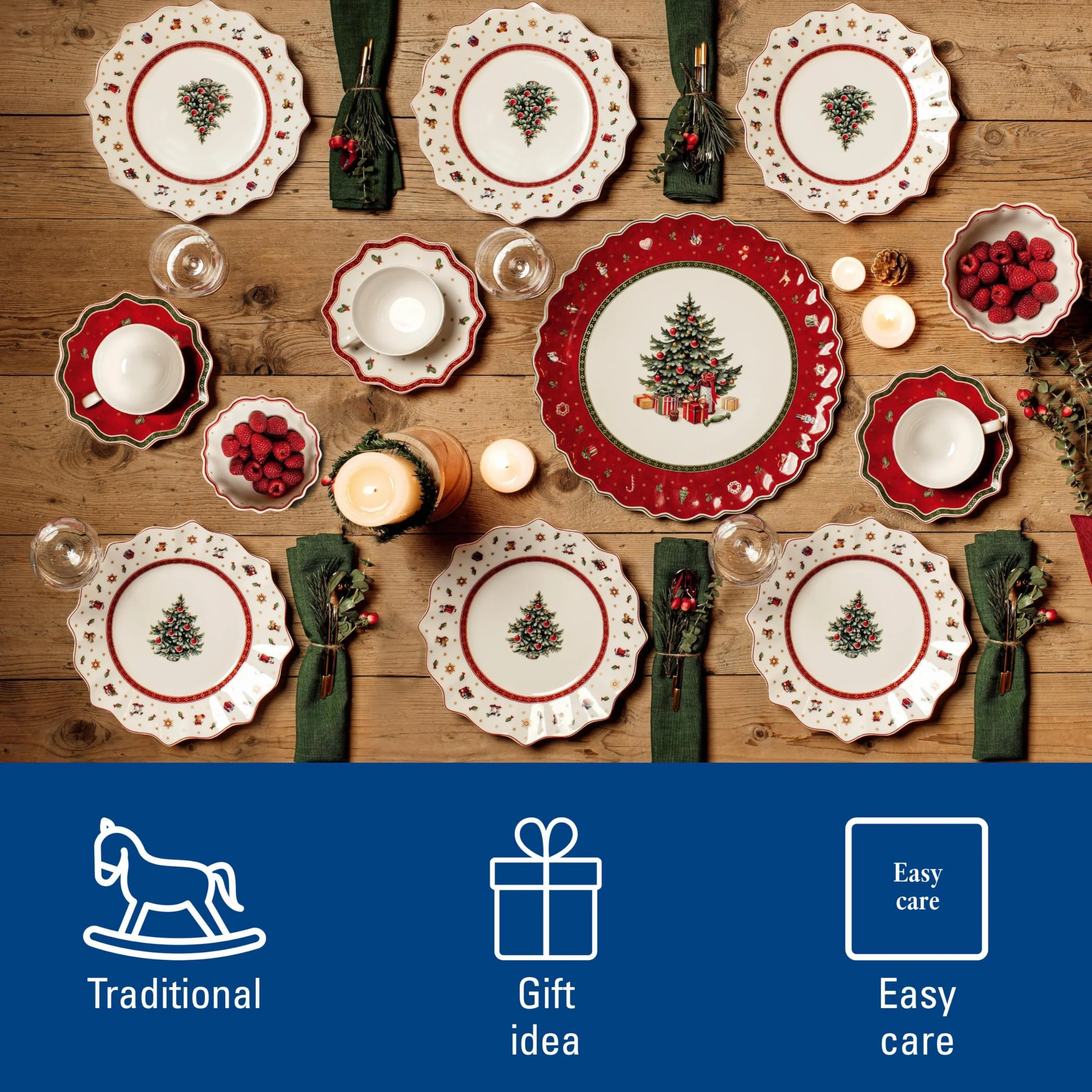 Villeroy & Boch Toy'S Delight Zastawa Stołowa, Biały/Czerwony, 12 Elementów