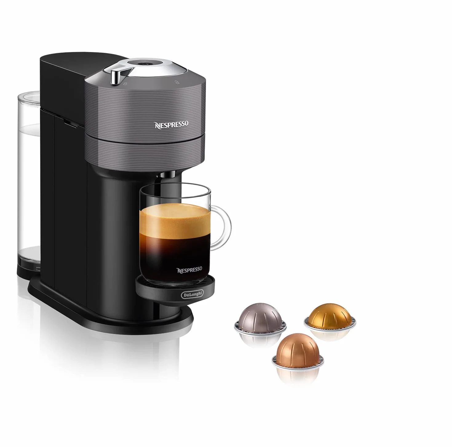 Nespresso Vertuo Next ENV 120.GY Ekspres Do Kawy, 1500 W, Czarno/Srebrny