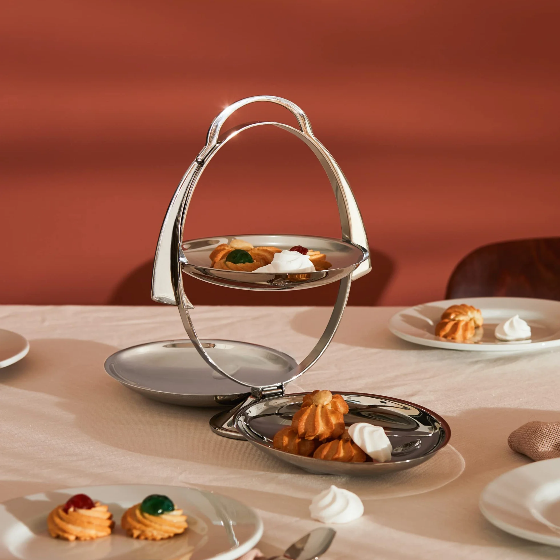 Alessi Anna Gong Patera na Ciasto, Srebrny, 44 x 20 x 27 cm