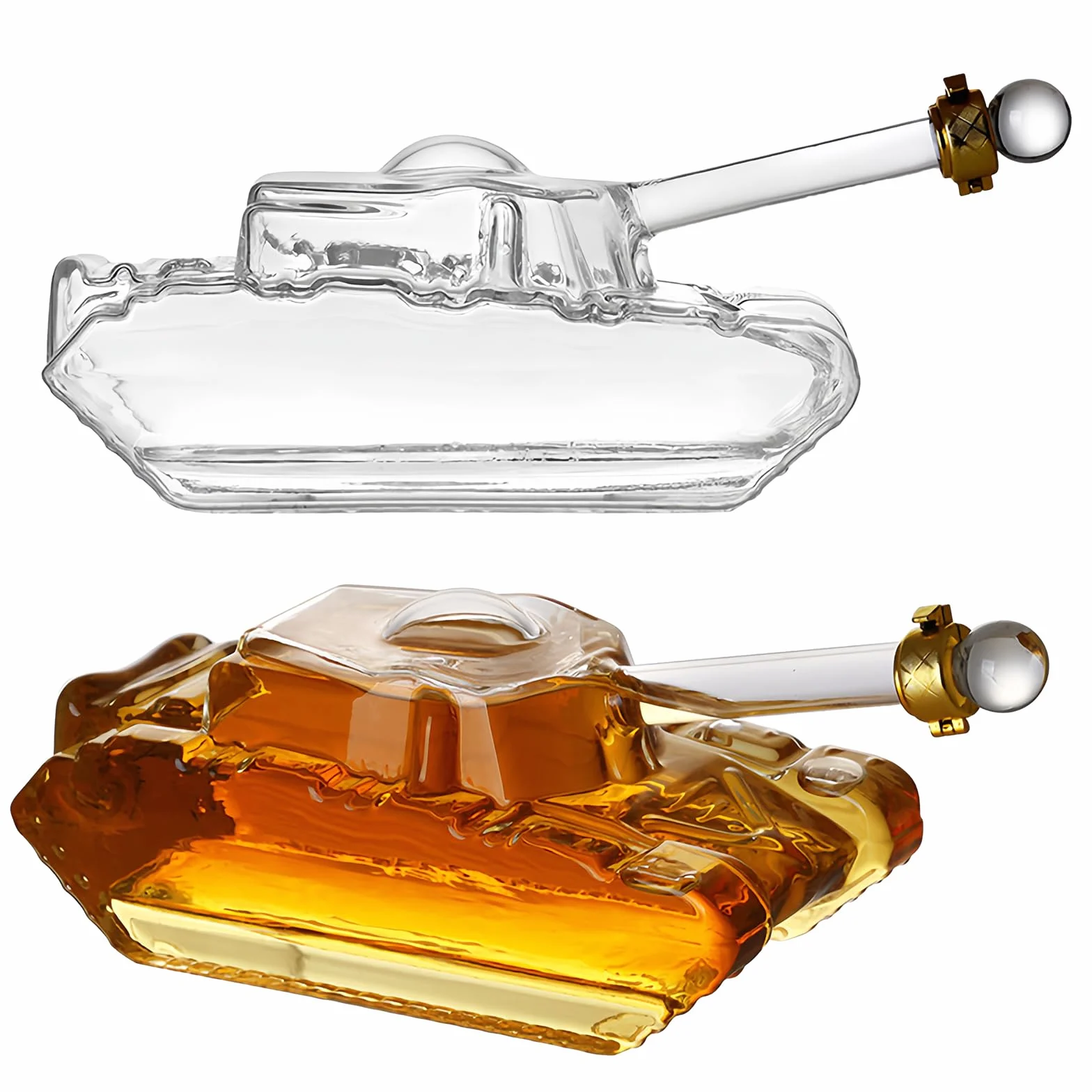 1000 ml Decanter Whisky, kryształowa karafka do whisky, karafka do whisky w kształcie zbiornika, na urodziny mężczyzn, dzień ojca i prezenty świąteczne