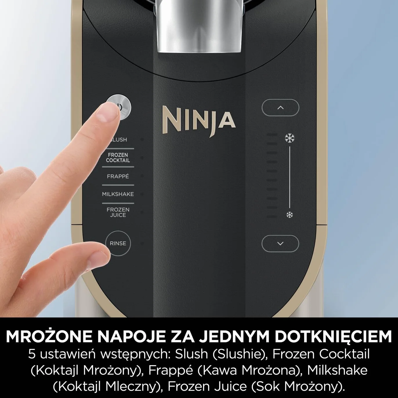Ninja SLUSHi Maszynka do mrożonych napojów FS301EUSTGD, WhisperChill, duża pojemność, Złoty odcień kamienia