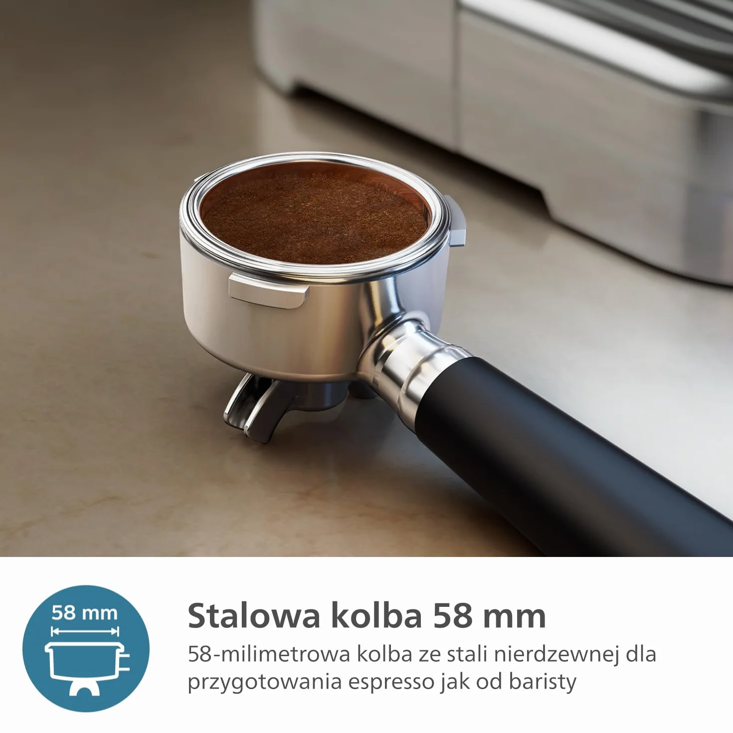 Philips Barista Brew Półautomatyczny Ekspres do Kawy Espresso Americano, Pojemnik 250g, Srebrny (PSA3218/01)