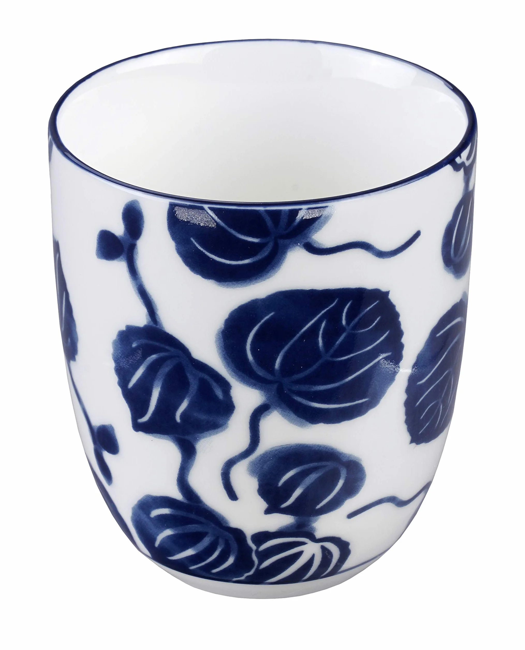 TOKYO design studio - 5-częściowy zestaw do herbaty Flora Japonica niebiesko-biały, 1 x dzbanek do herbaty 1,25 l i 4 x filiżanki do herbaty 170 ml, azjatycka porcelana, japoński wzór kwiatowy, w