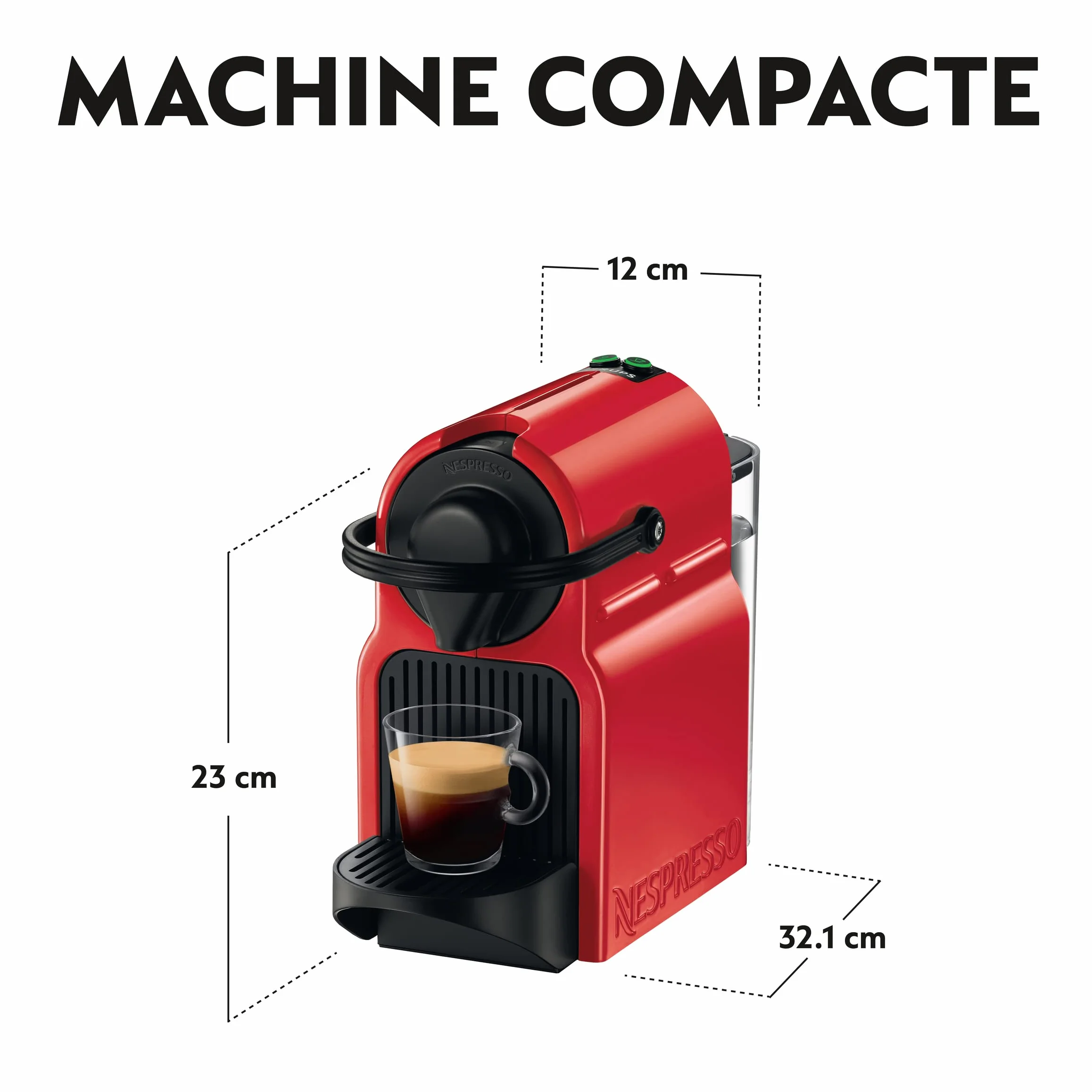 Krups Inissia czerwony ekspres do kawy Nespresso 19 barów YY1531FD