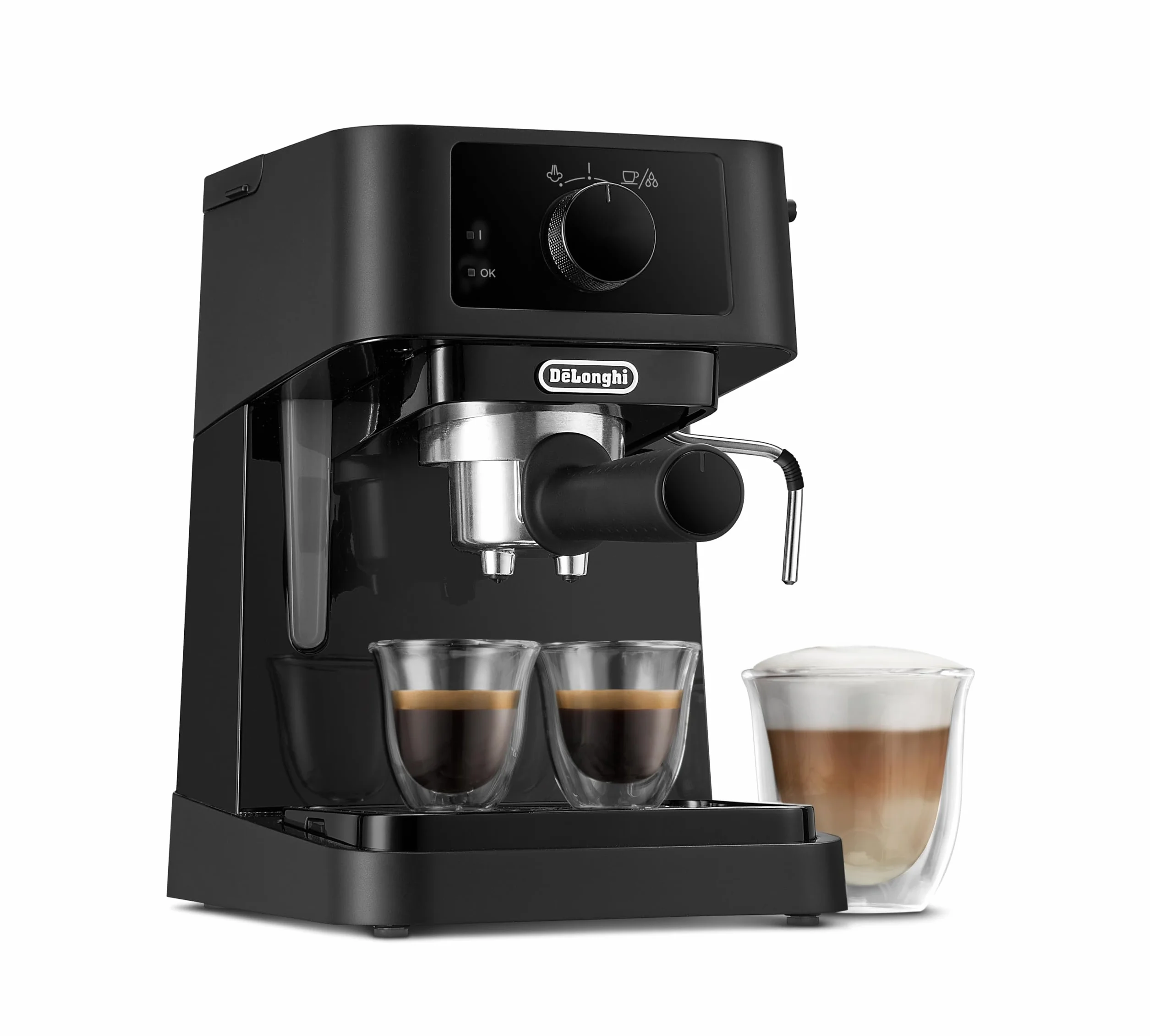 De'Longhi EC 230.BK Automatyczny Ekspres do Kawy, Tworzywo Sztuczne/Metal, 1100 W, 1 Litr, Czarny/Srebrny