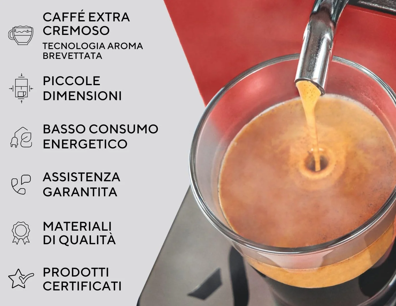 Ekspres do kawy Aroma Plus+ Espresso kapsułki ESE 44 mm kolor czarny