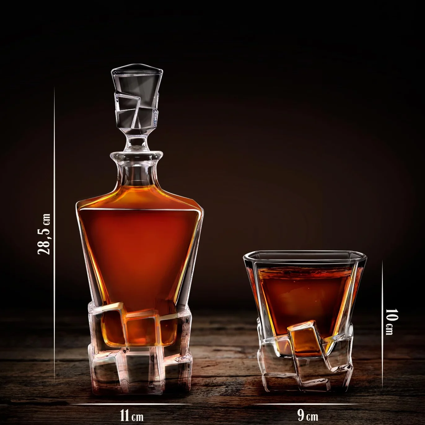 Maverton Zestaw do Whisky – Karafka 950 ml + 2 Szklanki 250 ml - Prezent dla Mężczyzny z Klasą - Szkło Premium do Whisky - Na Rocznicę, Święta, Dzień Ojca