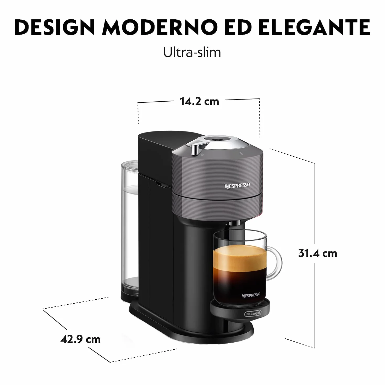 Nespresso Vertuo Next ENV 120.GY Ekspres Do Kawy, 1500 W, Czarno/Srebrny