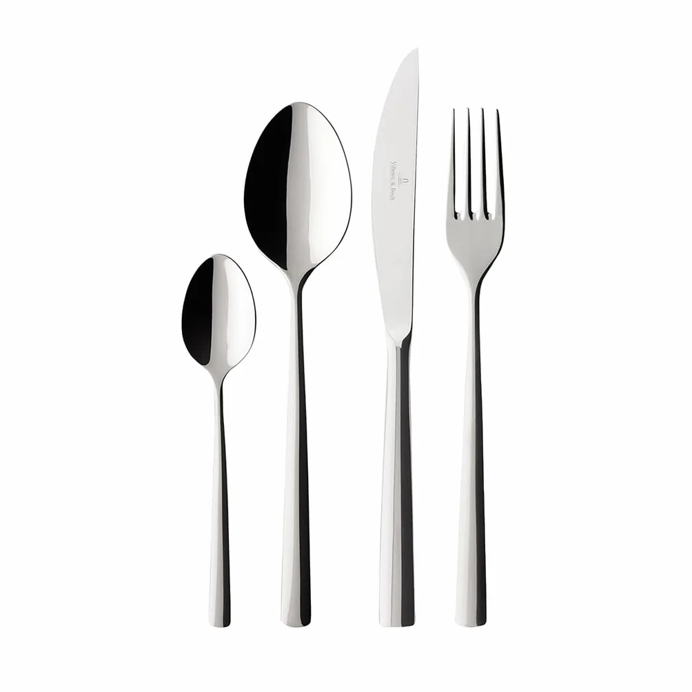 Villeroy & Boch Piemont Sztućce Stołowe, Stal Nierdzewna, Srebrny, 24 Elememty