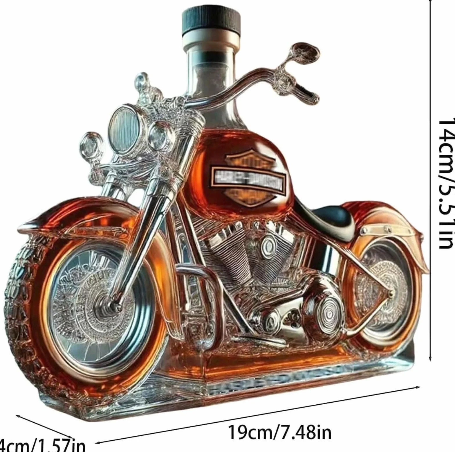 V-Twin Reserve karafka do whisky, motocyklowa butelka na whisky, butelka do whisky w kształcie orła, grawerowanie 300 ml, nadaje się do baru, stołu, kuchni