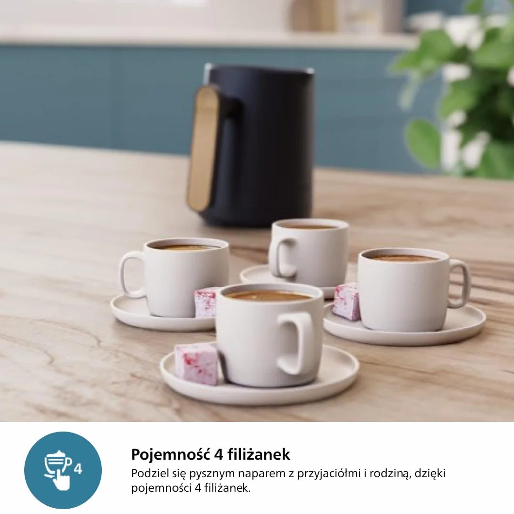 Philips Ekspres do kawy Turecki Seria 5000 HDA150/60 powolne parzenie 4 filiżanki