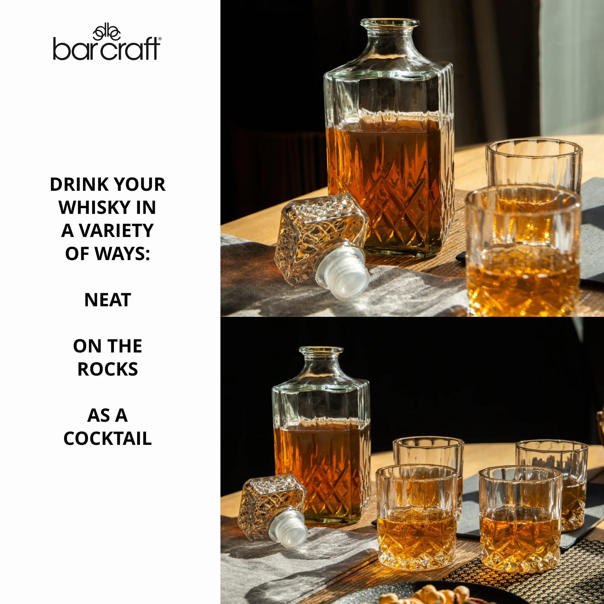 Barcraft Zestaw do Whisky, Przezroczysty, 5 Elementów