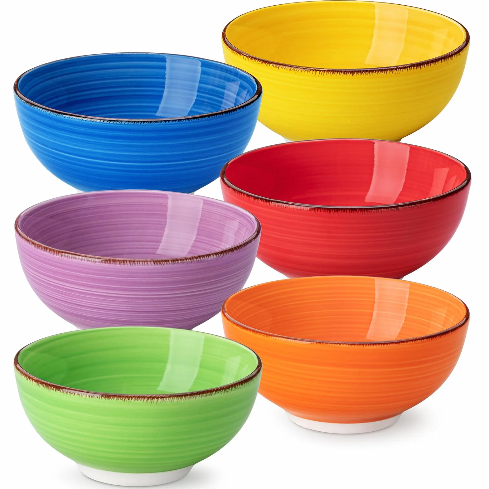 vancasso Zestaw małych miseczek Bonita, zestaw 6 sztuk, 380 ml, ceramiczne miseczki na musli, miseczki do maczania, miseczki do serwowania zupy, deserów, przekąsek, owsianki, ryżu, nadają się do