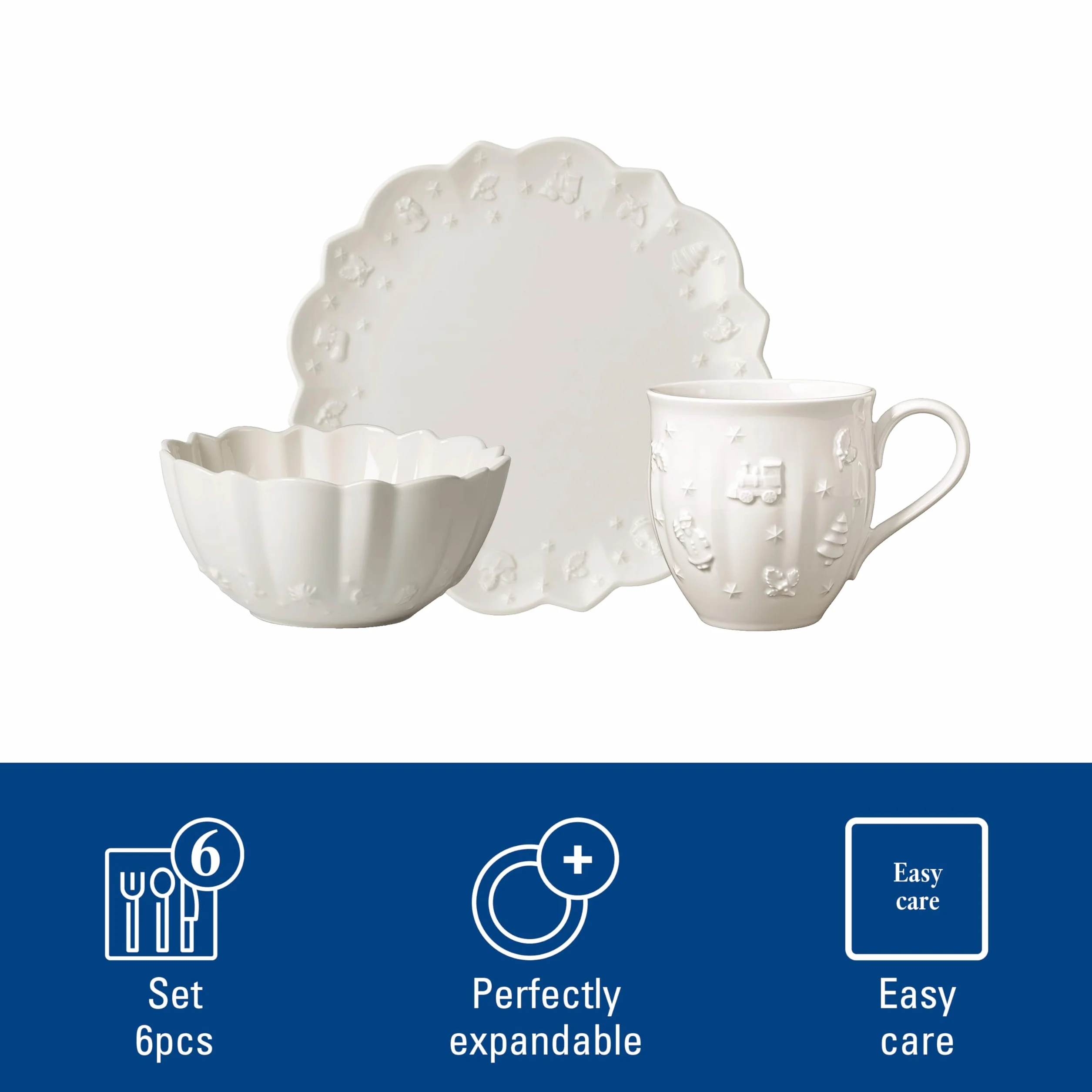 Villeroy & Boch Toy's Delight Royal Classic zestaw śniadaniowy 6 el., porcelana Premium, biały
