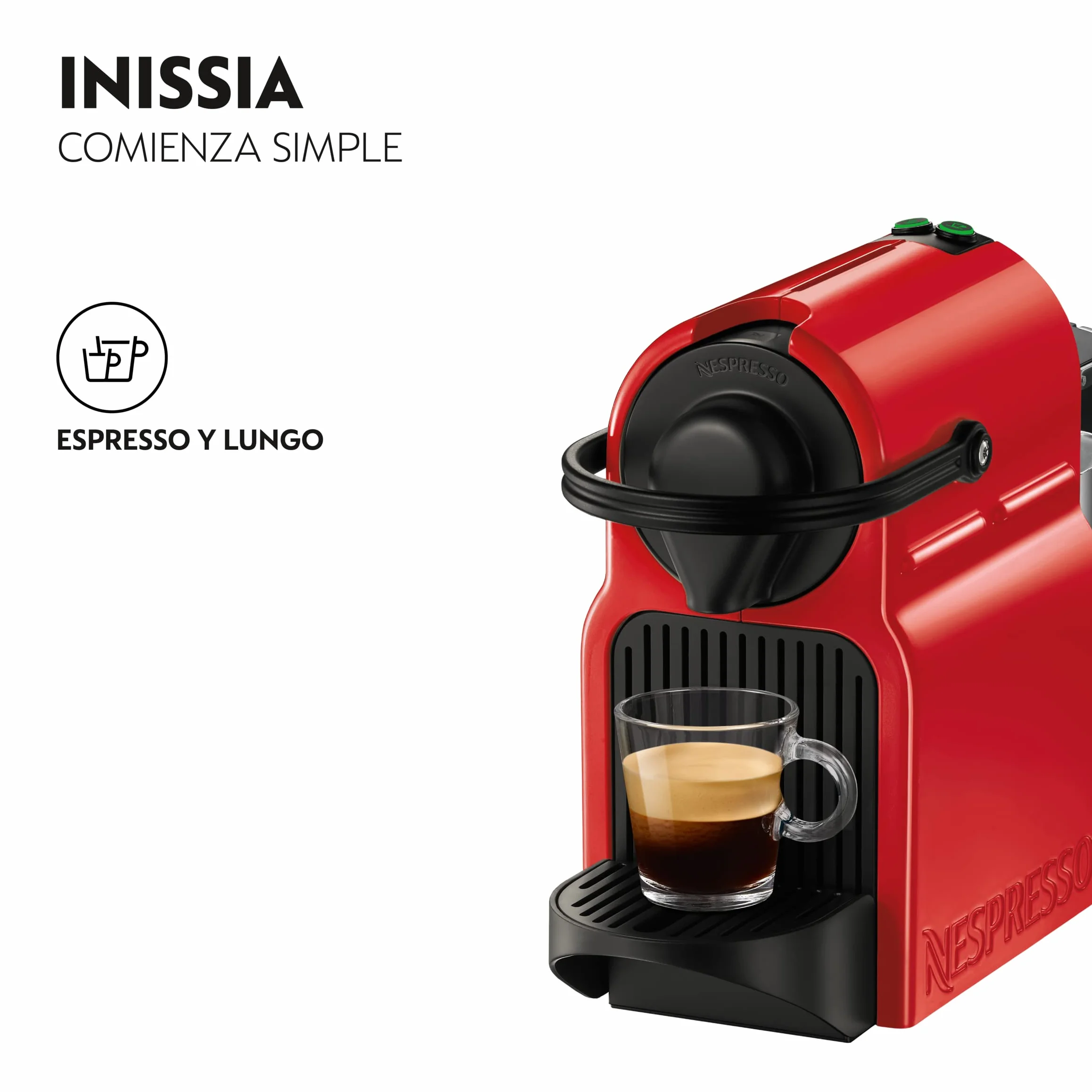 Nespresso Maszyna na Kapsułki Inissia xn1005 Firmy Krups, Bardzo Szybka Gotowość do Pracy, Automatyczne Wyłączanie, Wiśniowa Czerwień