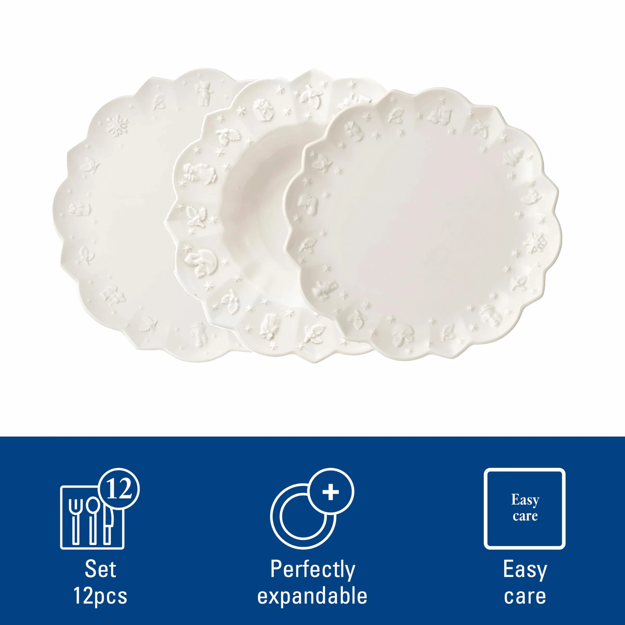Villeroy & Boch – Toy's Delight Royal Classic zestaw talerzy 12 el., porcelana Premium, zmywarka, mikrofalówka, biały