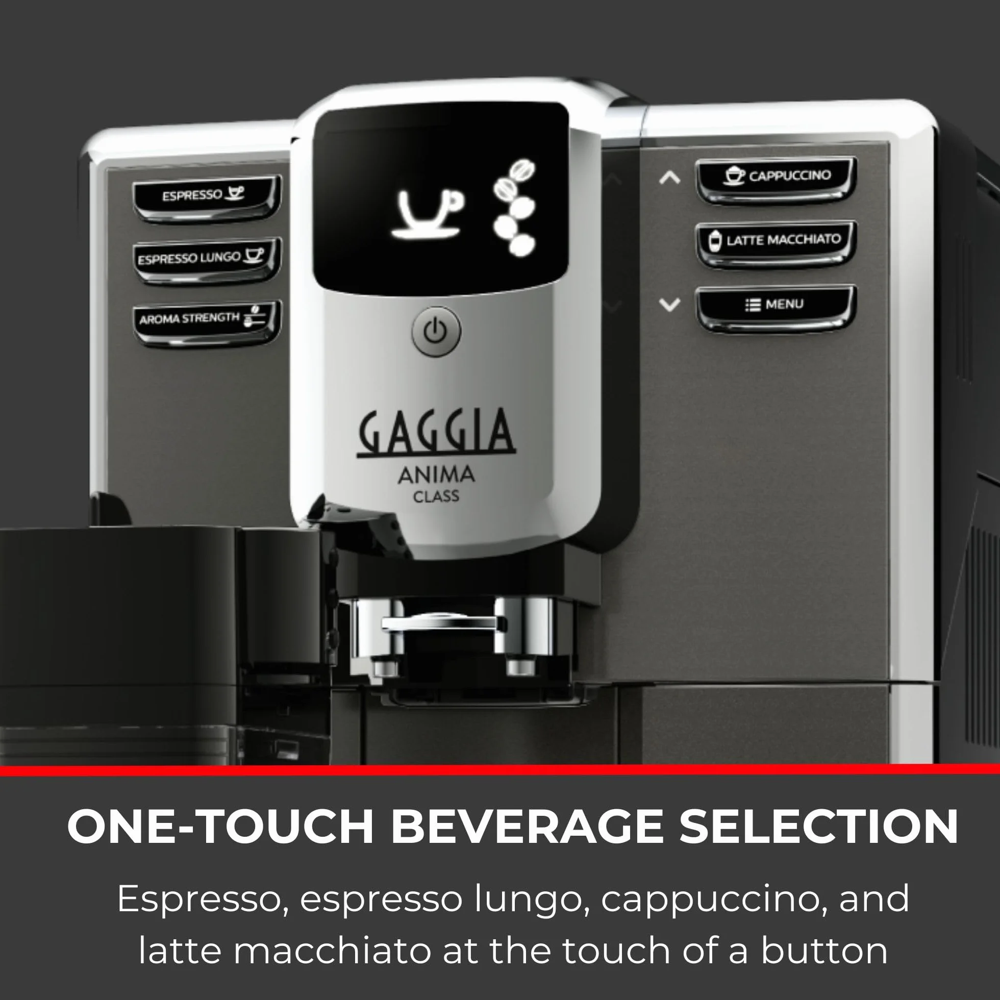 Gaggia Anima Class automatyczny ekspres do kawy Bean to Cup, ekspres do espresso i cappuccino, ciemny srebrny